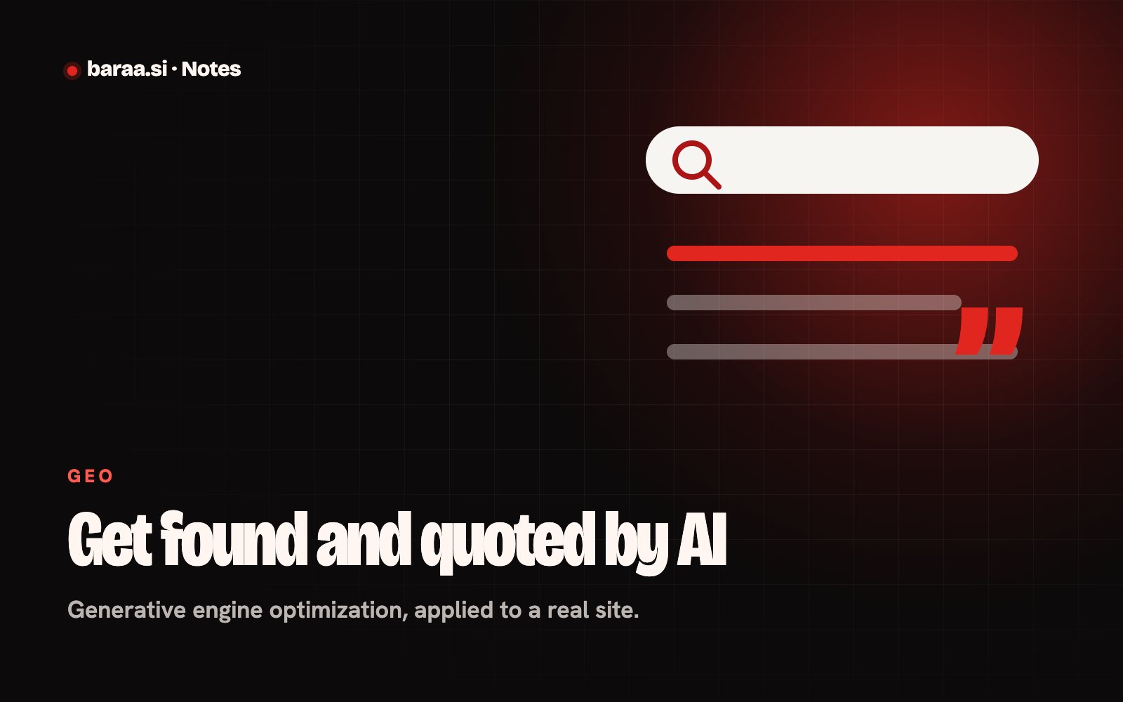 A search bar with a highlighted result and a quotation mark