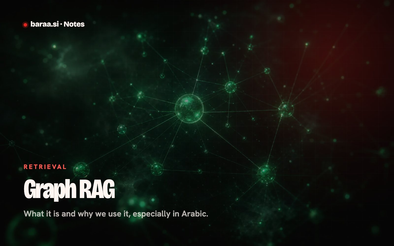 A knowledge graph of connected entities on a dark background